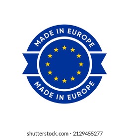 Made in Europe , European union stamp badge, isolated illustration vector 