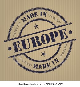 Made in Europe grunge rubber stamp