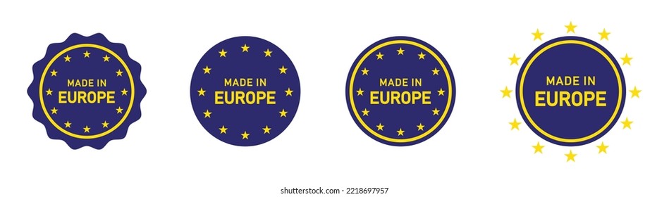 Hergestellt in Europa Ikone. Made in EU icon, Vektorgrafik