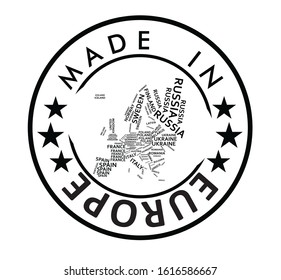 Made in Europe stamp. vector