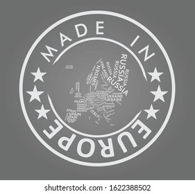 Made in Europe stamp. vector