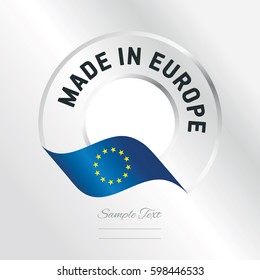 Made in Europe transparent logo icon silver background