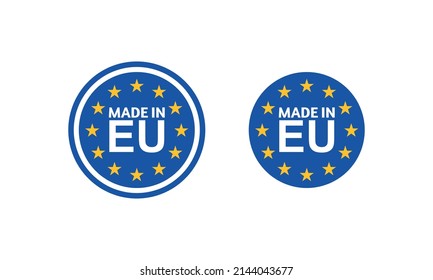 Made in European Union, EU vector letter stamp,blue badge of European union