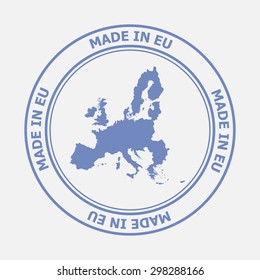 Made in European Union seal. Sign of production. Vector illustration EPS8