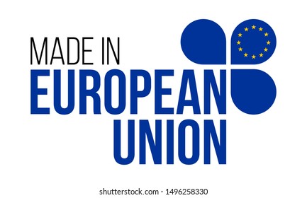made in european union, vector logo on white background