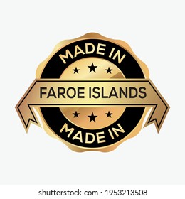 Made in FAROE ISLANDS logo badge design vector
