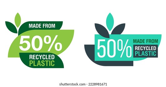 Made from fifty percent recycled plastic - badge for Eco-friendly compostable materials