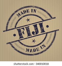 Made in Fiji grunge rubber stamp