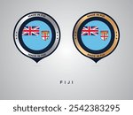 Made in Fiji. labels, stickers, pointer, badge and symbol of Fiji flag icon. Collection vector illustration