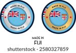 Made in Fiji. Premium labels, stickers, pointer, badge and symbol of Fiji flag icon. Collection vector illustration