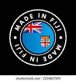 Made in Fiji text emblem stamp, concept background