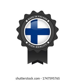 Made in Finland with emblem badge label illustration template design. vector eps 10