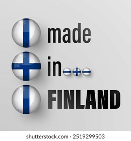 Hecho en Finlandia gráfico y etiqueta. Elemento de impacto para el uso que desea hacer de él.