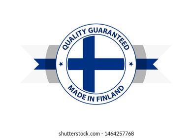 Made in Finland quality stamp. Vector illustration. Helsinki