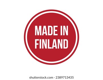 Dibujo de banner en vectores rojos hecho en Finlandia aislado en fondo blanco