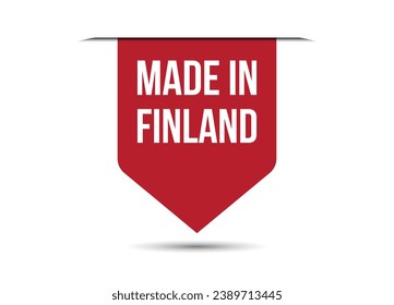 Made in Finland red vector banner illustration isolated on white background