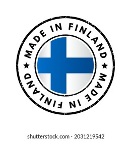 Made in Finland text emblem badge, concept background