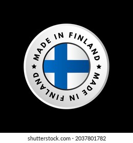 Made in Finland text emblem badge, concept background