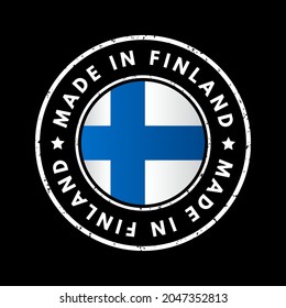 Made in Finland text emblem badge, concept background