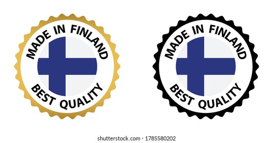 en el sello vectorial de Finlandia. insignia con bandera de Finlandia