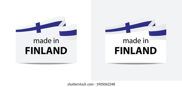made in Finland vector stamp. badge with Finland  flag