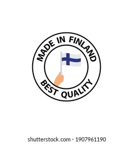 en el sello vectorial de Finlandia. insignia con bandera de Finlandia