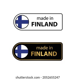 made in Finland vector stamp. badge with Finland  flag