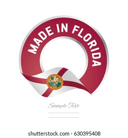 Made in Florida flag red color label logo icon