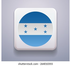 made in the form of a computer button for the web site. Illustration. Image. Icon. Vector. Flag of Honduras