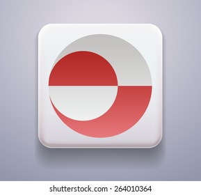 made in the form of a computer button for the web site. Illustration. Image. Icon. Vector. Flag of Greenland