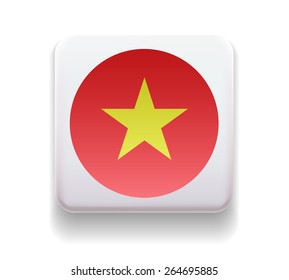 made in the form of a computer button for the web site. Illustration. Image. Icon. Vector. Flag of Vietnam