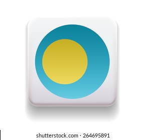 made in the form of a computer button for the web site. Illustration. Image. Icon. Vector. Flag of Palau