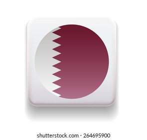made in the form of a computer button for the web site. Illustration. Image. Icon. Vector. Flag of Qatar