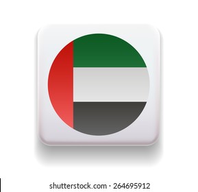 made in the form of a computer button for the web site. Illustration. Image. Icon. Vector. Flag of UAE