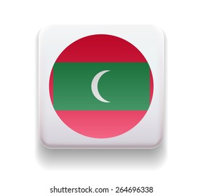 made in the form of a computer button for the web site. Illustration. Image. Icon. Vector. Flag of Maldives