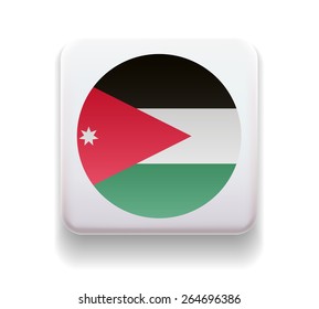 made in the form of a computer button for the web site. Illustration. Image. Icon. Vector. Flag of Jordan