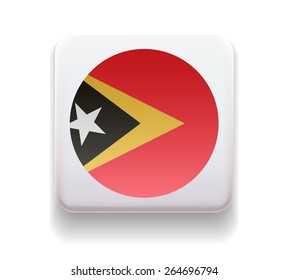 made in the form of a computer button for the web site. Illustration. Image. Icon. Vector. Flag of East Timor