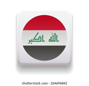 made in the form of a computer button for the web site. Illustration. Image. Icon. Vector. Flag of Iraq