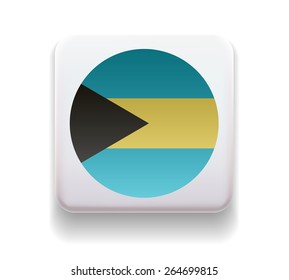 made in the form of a computer button for the web site. The national of the country. Illustration. Image. Icon. Vector. Flag of Bahamas