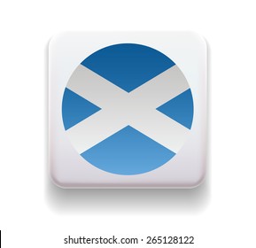 made in the form of a computer button for the web site. The national of the country. Illustration. Image. Icon. Vector. Flag of Scotland