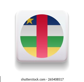 made in the form of a computer button for the web site. The national of the country. Illustration. Image. Icon. Vector. Flag of Central African Republic,