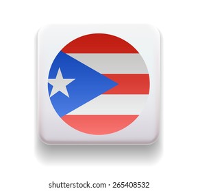 made in the form of a computer button for the web site. The national of the country. Illustration. Image. Icon. Vector. Flag of Puerto Rico