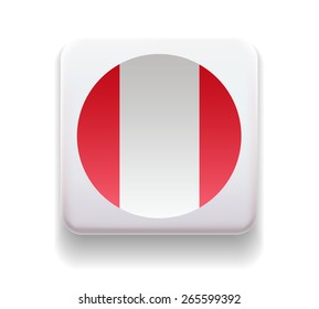 made in the form of a computer button for the web site. The national of the country. Illustration. Image. Icon. Vector. Flag of Peru