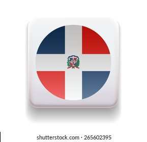 made in the form of a computer button for the web site. The national of the country. Illustration. Image. Icon. Vector. Flag of Dominican Republic
