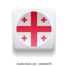 made in the form of a computer button for the web site. The national of the country. Illustration. Image. Icon. Vector. Flag of Georgia