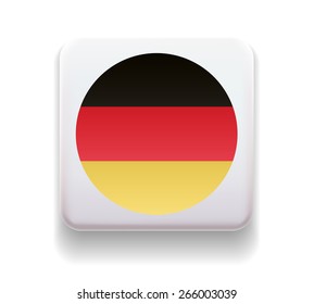 made in the form of a computer button for the web site. The national of the country. Illustration. Image. Icon. Vector. Flag of Germany