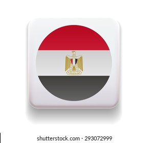 made in the form of a computer button for the web site. The national of the country. Illustration. Image. Icon. Vector. Flag of  Egypt