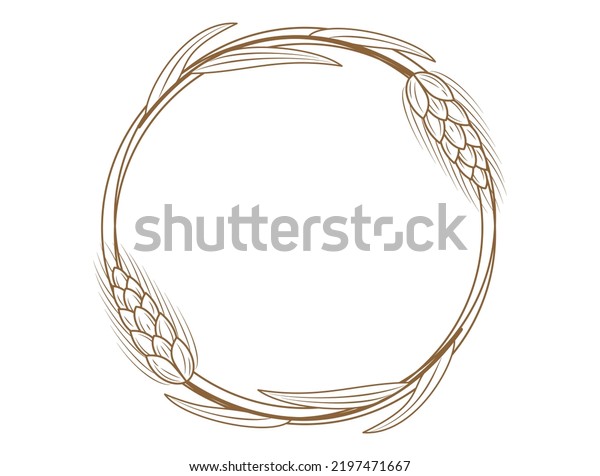 Made Frame Illustration Wheat Stock Vector (Royalty Free) 2197471667 ...