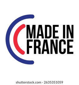 made in france, 3 colors arcs logo design Vector illustration