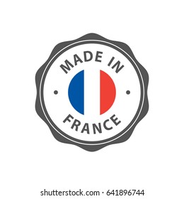 "Made in France" badge with French flag